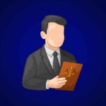 Advogado com balança da justiça em livro, antecipação de honorários advocatícios