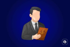 Advogado com balança da justiça em livro, antecipação de honorários advocatícios
